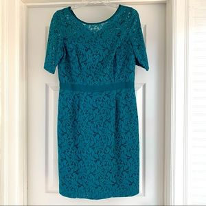 Beautiful teal lace dress with satin lining